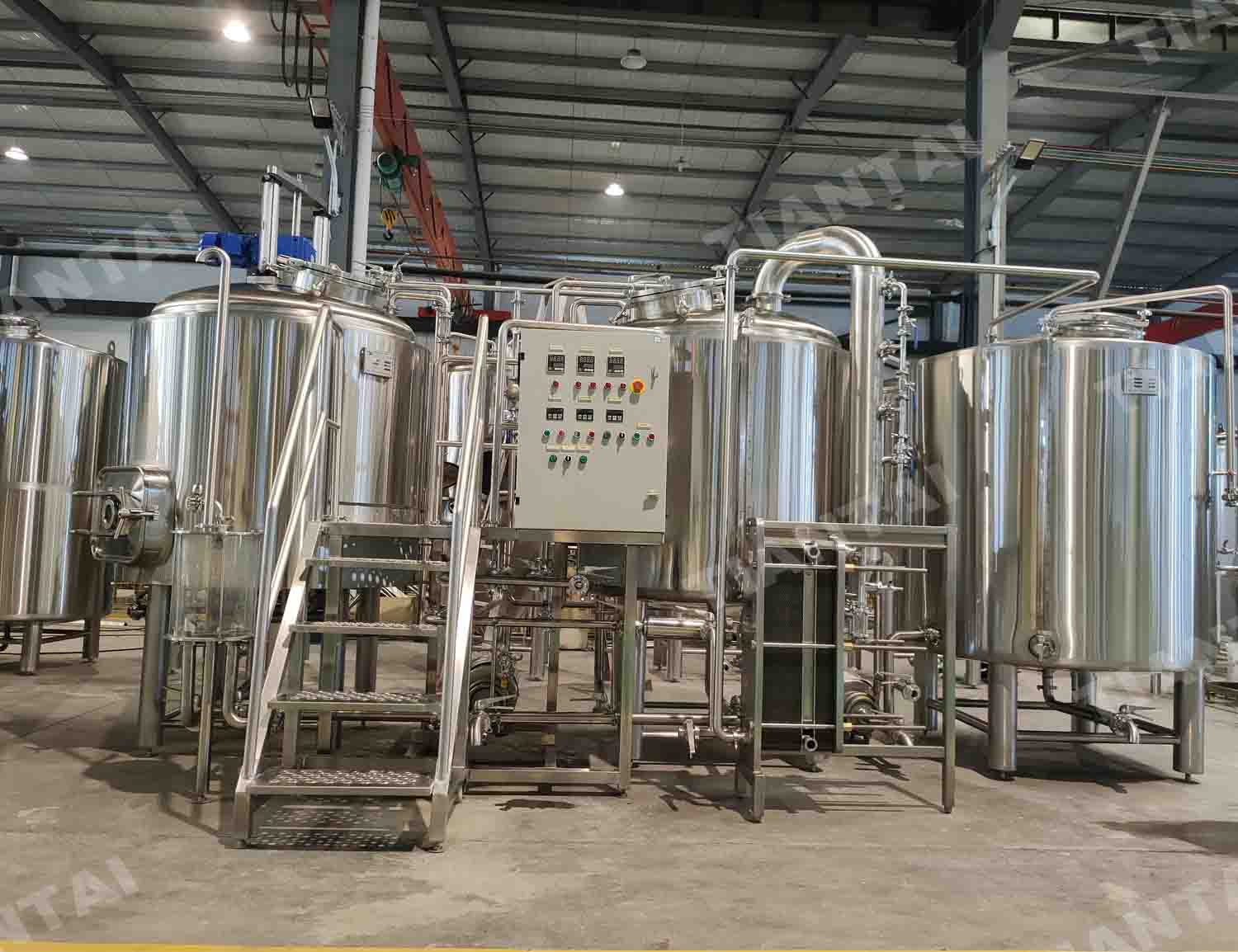 1000l SS  steam heating beer euipment installed in France